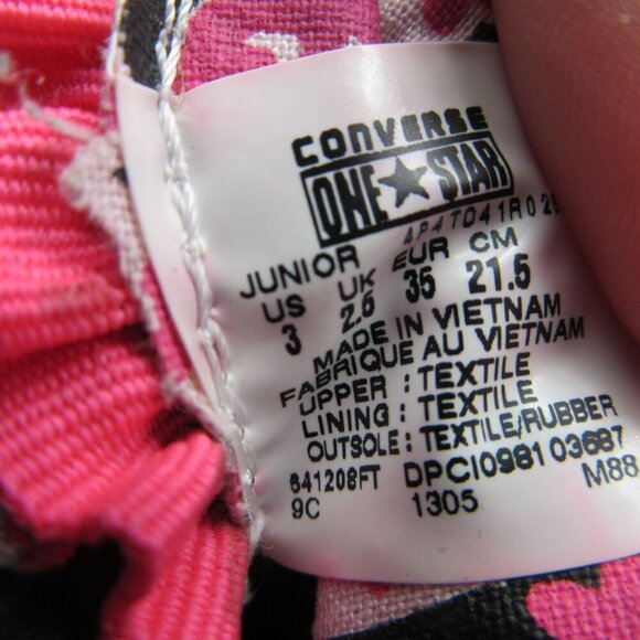 Converse One Star High Top Sneakers Black Pink Skull Hearts Shoes Girls 3 - Picture 8 of 8